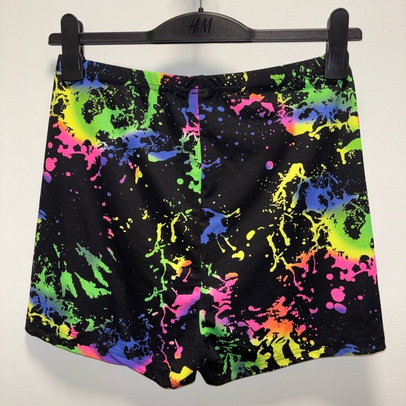 SHEIN Black Splatter Print Crop Top and Shorts Set Size L - Picture 4 of 5
